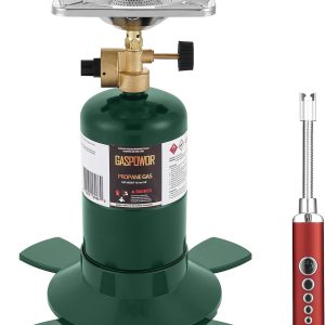 BottleTop Propane Stove with Adjustable Burner,Portable Camping/Backpacking Cooker 10000BTU,Camping Stove Propane,Single Burner Propane Stove,Camp Gas Stove with a USB Ligther (Fuel not included)