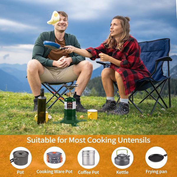 BottleTop Propane Stove with Adjustable Burner,Portable Camping/Backpacking Cooker 10000BTU,Camping Stove Propane,Single Burner Propane Stove,Camp Gas Stove with a USB Ligther (Fuel not included) - Image 6