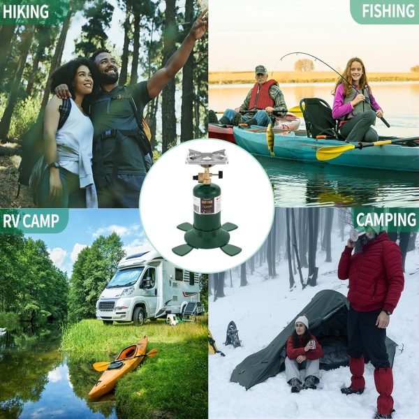 BottleTop Propane Stove with Adjustable Burner,Portable Camping/Backpacking Cooker 10000BTU,Camping Stove Propane,Single Burner Propane Stove,Camp Gas Stove with a USB Ligther (Fuel not included) - Image 7